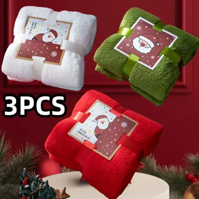3Pcs Christmas Towel, Face Towel, Souvenir, Christmas Gift Towel, Creative Gift, Soft and Highly Absorbent Pure Cotton Material, Perfect for Bathroom Holiday Decoration, Christmas Decoration,