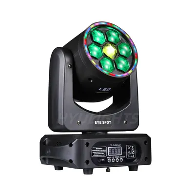 BEE EYE 150W Mini LED Moving Head Beam&SPot&Halo Effect 24PCS RGB 3in1 DJ Wah Stage Effects lights