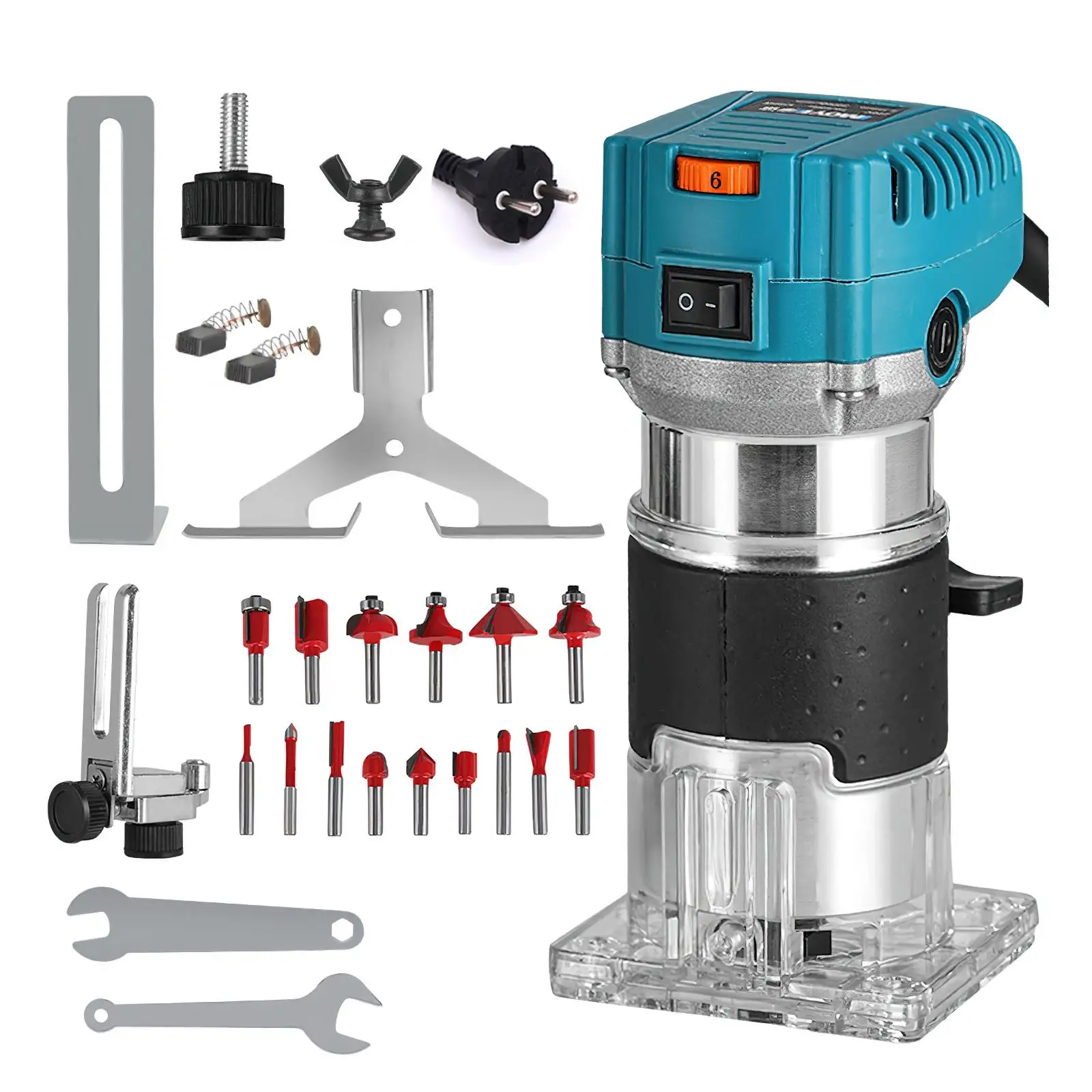 2000W Holzbearbeitung Elektrische Trimmer Bürstenlose Maschine Holz Router Fräsen Gravur Schlitzen Maschine Image