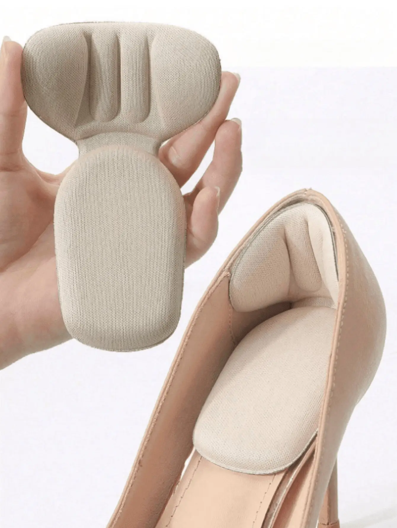 5 Paar Fersenpolster-Einlagen, elastische Schuheinlagen, große Schuh-Fersenpolster, Einlagen für Männer und Frauen, verbessern die Passform und den Tragekomfort von Schuhen, verhindern Fersenrutschen Image