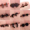 Smjel Edelstahl Ohrringe geometrische Frauen Männer Hip Hop Black Star Moon Ohr stecker Modeschmuck bestes Geschenk für Freund