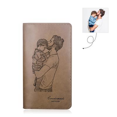 Personalized Photo Wallet for Men, Custom Engraved Leather Wallet with Picture, Unique Gift for Dad, Husband, Boyfriend – Father's Day, Birthday, Anniversary, Christmas Gift for Him
