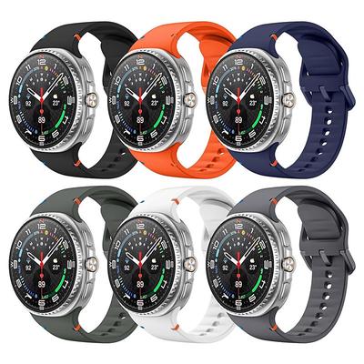 6 Pack Watch Band for Samsung Galaxy Watch 8 40/44mm Watch 8 Classic 46mm Silicone Replacement Strap Cute Women Men Sport Band Modern Buckle Wristband