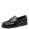 Slipper TAMARIS, Damen, Gr. 38, schwarz, Lacklederimitat, glänzend, unifarben, klassisch, Schuhe, Blockabsatz, Loafer, Businessschuh in veganer Verarbeitung