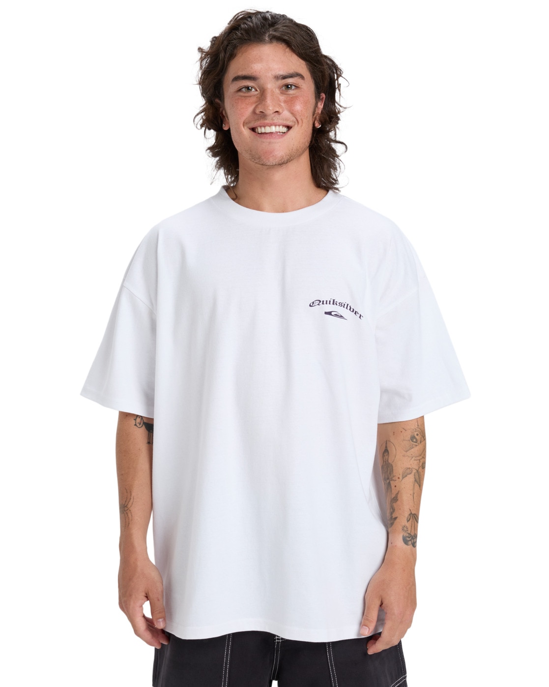 T-Shirt QUIKSILVER "Stretch Tribal", Herren, Gr. L, weiß, 100% Baumwolle, Shirts Image