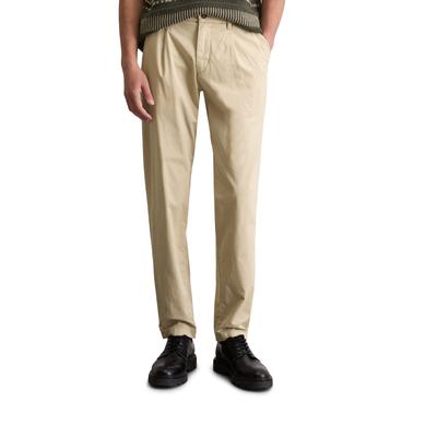 Chinohose MARC O'POLO "aus Bio-Baumwoll-Twill-Stretch", Herren, Gr. 31, Länge 32, weiß (pure cashmere), Obermaterial: 98% Baumwolle, 2% Elasthan, unifarben, casual, gerade, unten schmal normal, Hosen Image