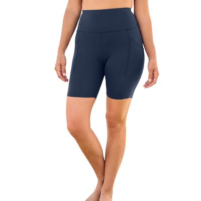 Plus Size Women's High-Waist No-Slip Swim Bike Short by Swim 365 in Navy (Size 44)