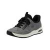 Sneaker RIEKER "Rieker Sneaker Lederimitat", Damen, Gr. 37, grau (grau, schwarz), Lederimitat, casual, Schuhe
