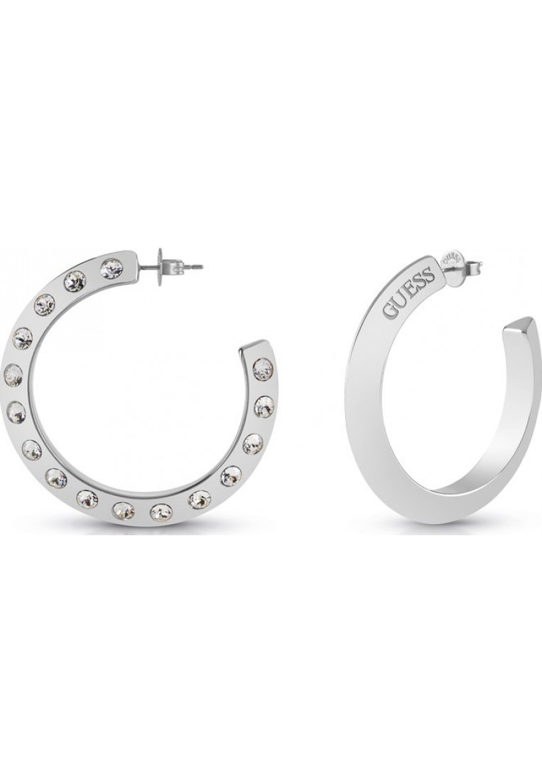 Guess Womens JUBE01489JWRHT-U Ladies Earrings - Silver Stainless Steel - One Size | Guess Sale | Discount Designer Brands