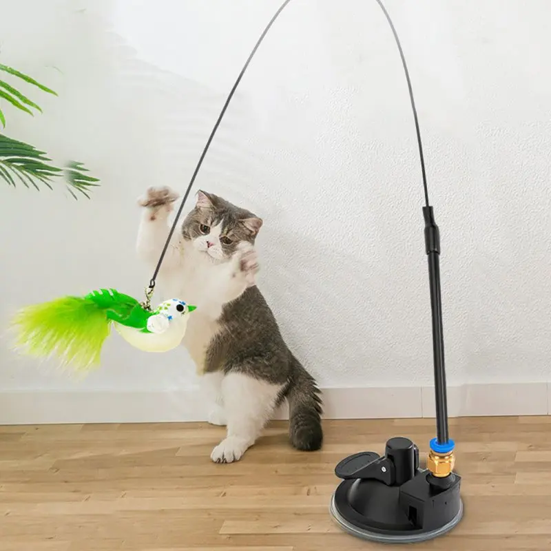 Interaktives Katzenspielzeug, lustige Simulation, Federvogel mit Glöckchen, Katzenspielzeug zum Kätzchen, Spielen, Teaser, Zauberstab, Spielzeug, Katzenzubehör Image