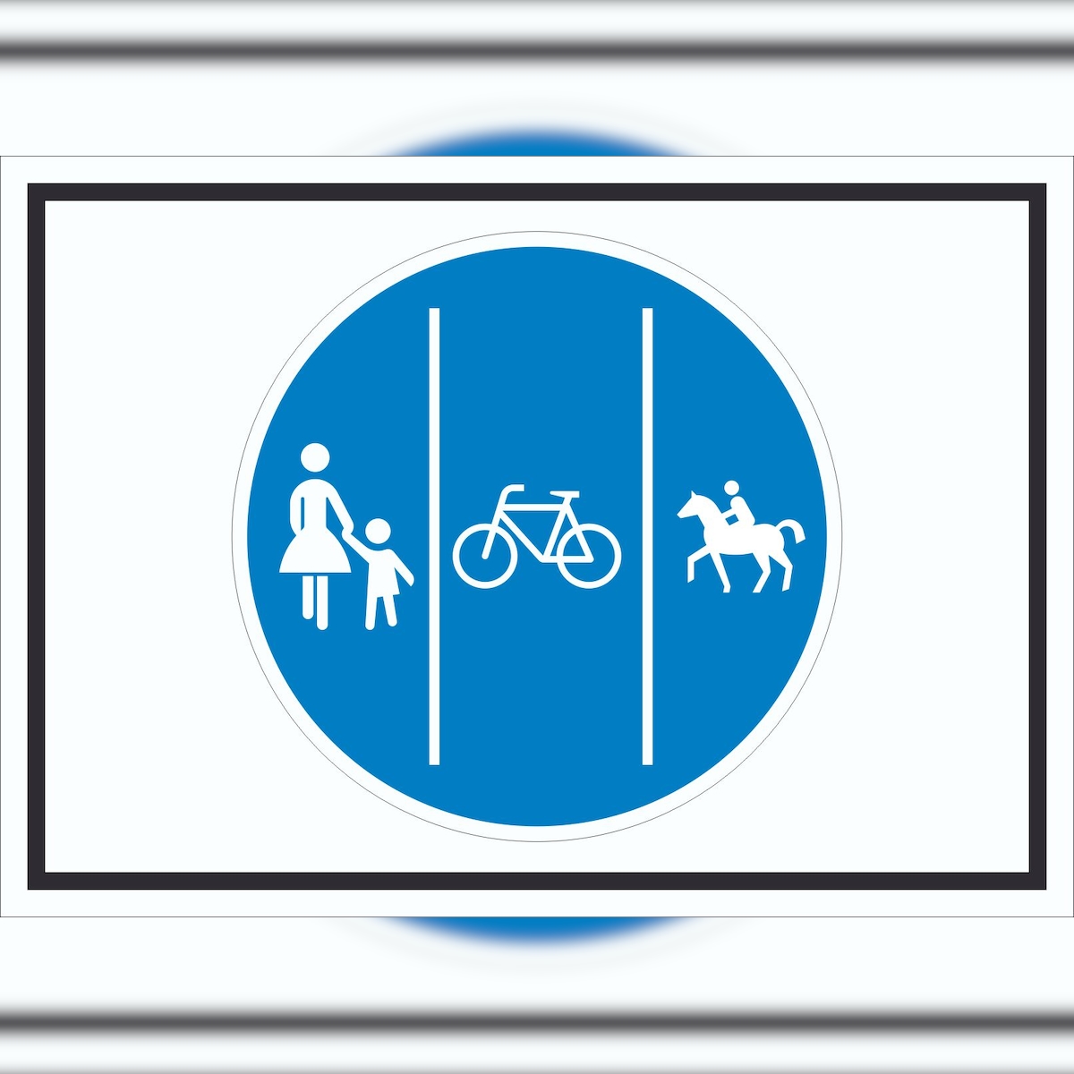 HB-Druck Schild Getrennter Geh-, Rad- und Reitweg Symbol A1 Rückseite selbstklebend Image