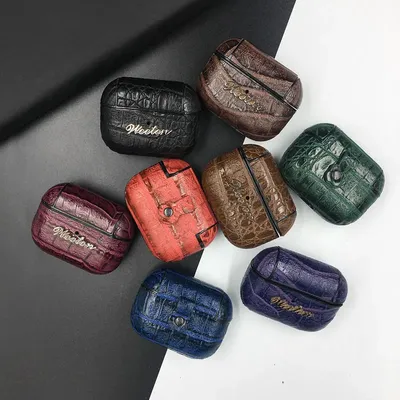 Für AirPods Pro Fall Haut Leder PU Kopfhörer Fällen Für Apple Airpods 1 2 Drahtlose Bluetooth Schutzhülle Hard Cover Für Airpods 3 Image