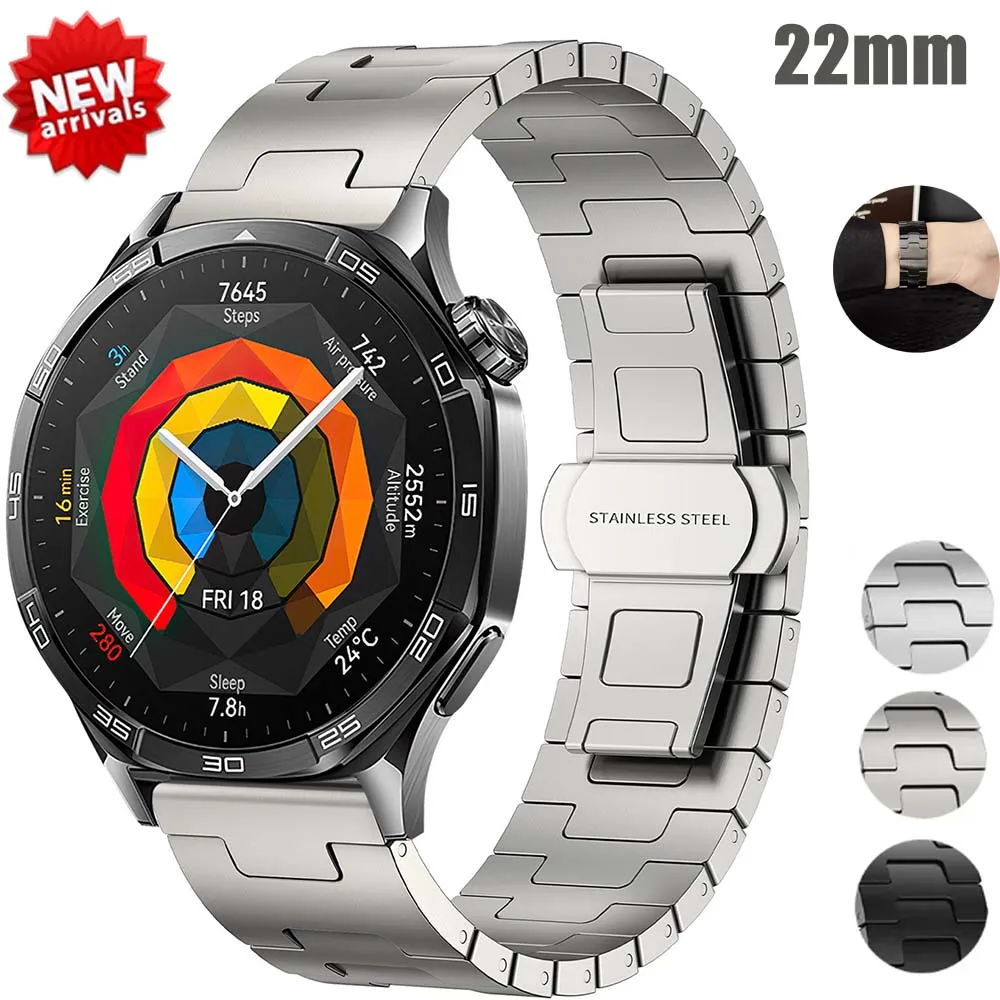 Titanband für Huawei Watch GT5 Pro GT4/3 4 4 Pro, luxuriöses echtes Titanarmband für Amazfit Balance Oneplus Watch 3 2R 22 mm Image