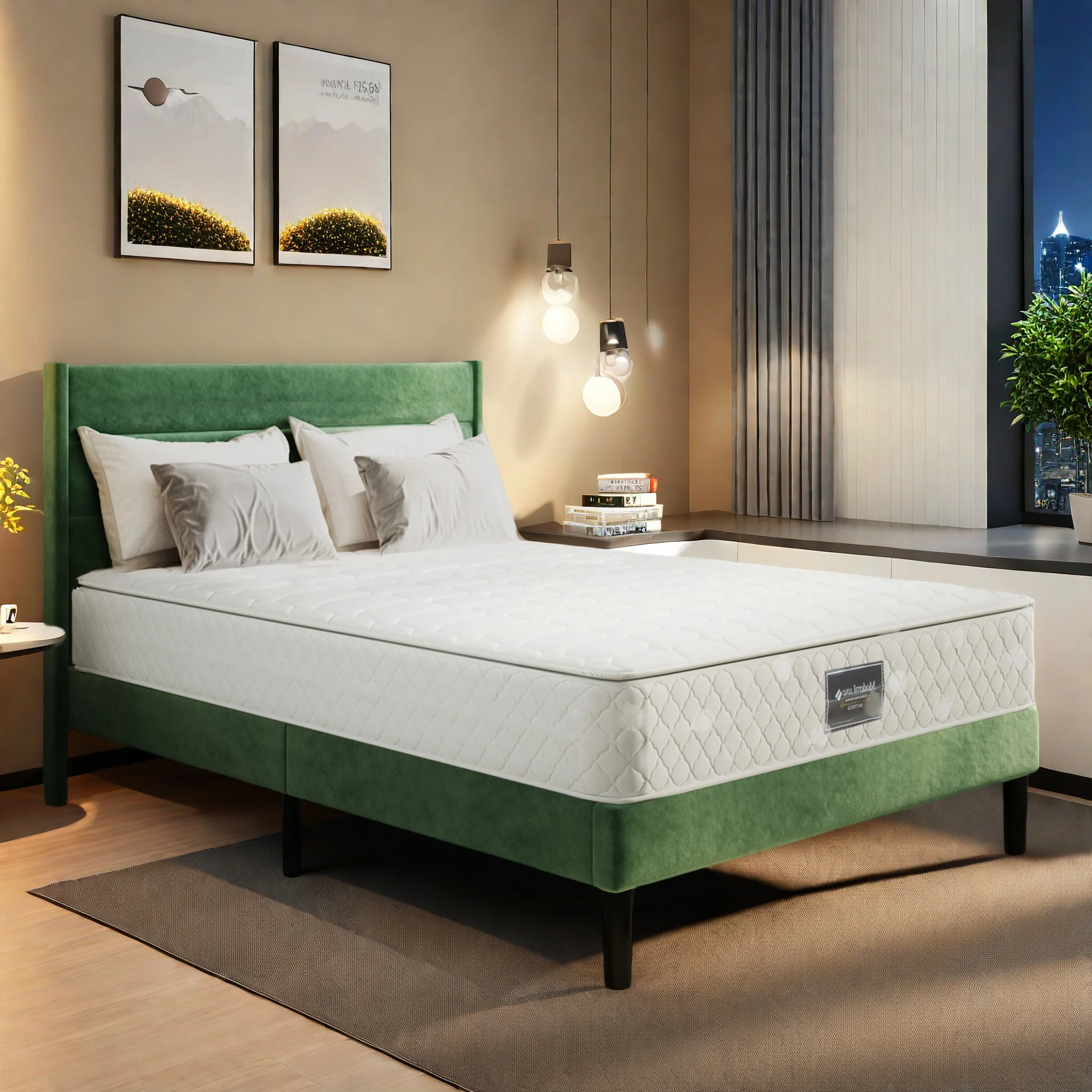 Anajqaqia 160 x 200 cm Federkernmatratze, 7-Zonen-Kaltschaum, gesteppter Mikrofaserbezug, 25 cm dick Image