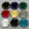 Timeaxis 28,5 mm steriles Zifferblatt, passend für NH35/NH36-Uhrwerk, Teile, Schwarz, Blau, Grün, Weiß, Gelb, Rot, Grau