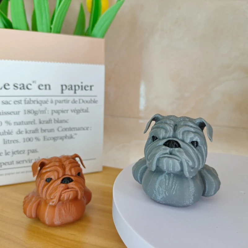 3D-gedruckte Sandhund-Statuen-Ornament, französische Bulldoggen-Enten-Dekoration, verwendet für dekorative Kunst- und Heimdekoration im Innen- und Außenbereich Image