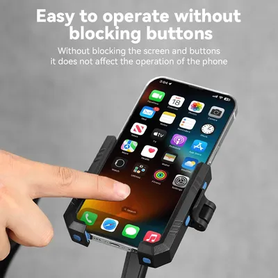 Bike Phone Holder Motorcycle Phone Holder Handlebar Cell Phone Clamp Scooter Phone Clip for iPhone 16 P 4.7" to 6.8" Smartphones