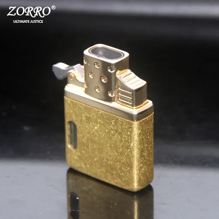 ZORRO Dual Fire Fackel Einsatz Feuerzeug Gas Jet Winddicht Feuerstein Benzin Öl Feuerzeug Aufblasbare Butan Kerosin Liner DIY Werkzeug Image