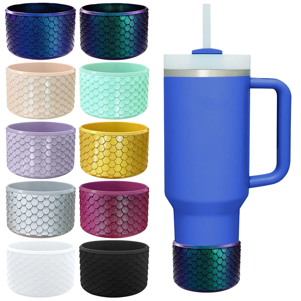 Meerjungfrau-Silikonstiefel, verschleißfeste Schutzhülle, rutschfeste Unterhülle für Wasserflaschen, für Stanley 40oz Cup-Zubehör Image