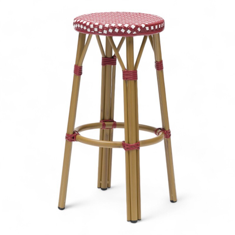 Bistromania Barhocker RIVOLI - Bordeaux und Weiß Image