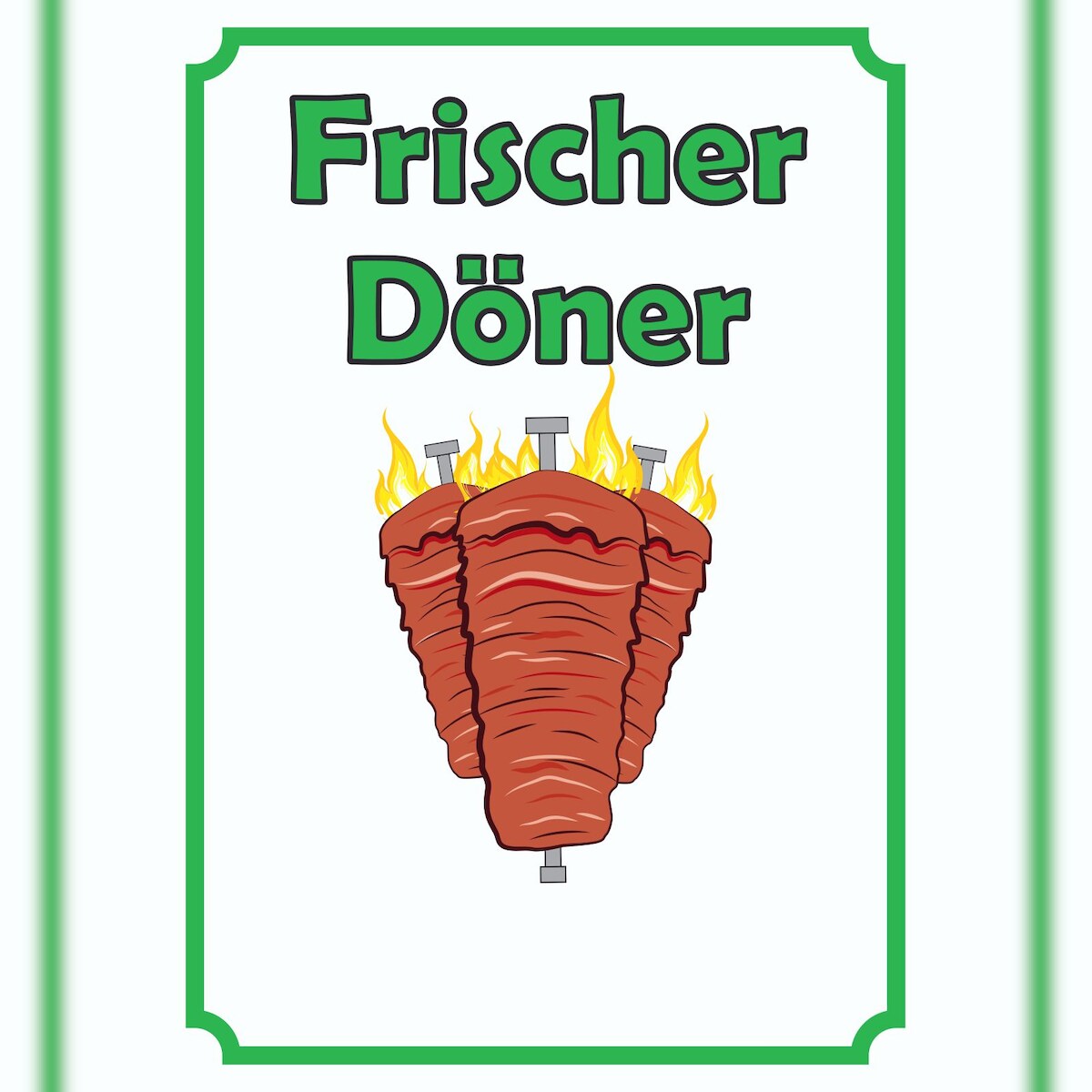HB-Druck Frischer Döner Schild Hochkant A4 (210x297mm) Image