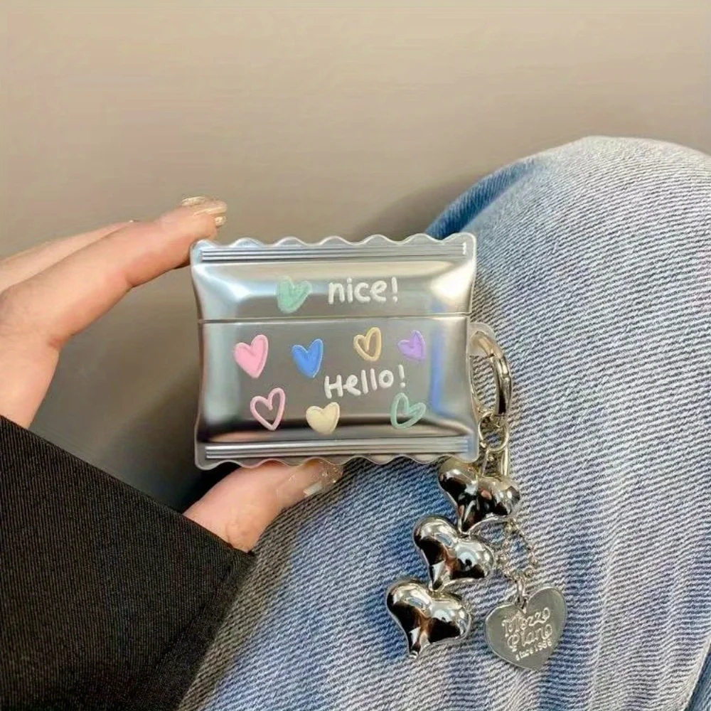 [5a11] Die galvanisierte Candy Love ist für die kabellose Bluetooth-Headset-Hülle AirPods Pro2/1/2 Generation/Pro/3 Generation geeignet Image
