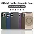 Custodia Magsafe in pelle originale per iPhone 14 15 16 Pro Max Plus Custodia magnetica di ricarica wireless per 15 16 14 Pro con scatola