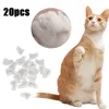 20 Stück transparente Katzen-Nagelkappen, PVC, weiche Katzenklaue, weiche Pfoten, Geschenk für Haustiere, Heimtierbedarf, Größe XS S M L