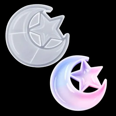 Diy crystal drop glue epoxy resin, star moon plate dish storage box, silicone mirror mold