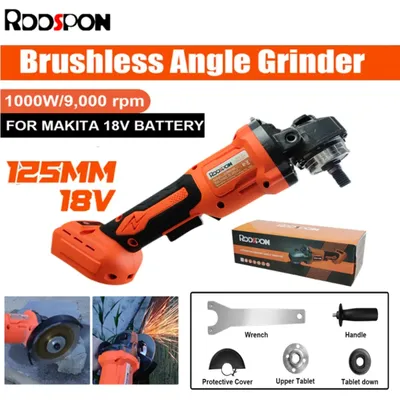 125 mm tragbarer bürstenloser Winkel, kabelloser elektrischer Winkel, 3 Geschwindigkeiten, 1000 W, Poliermaschine, Schleifwerkzeuge für Makita-Akku