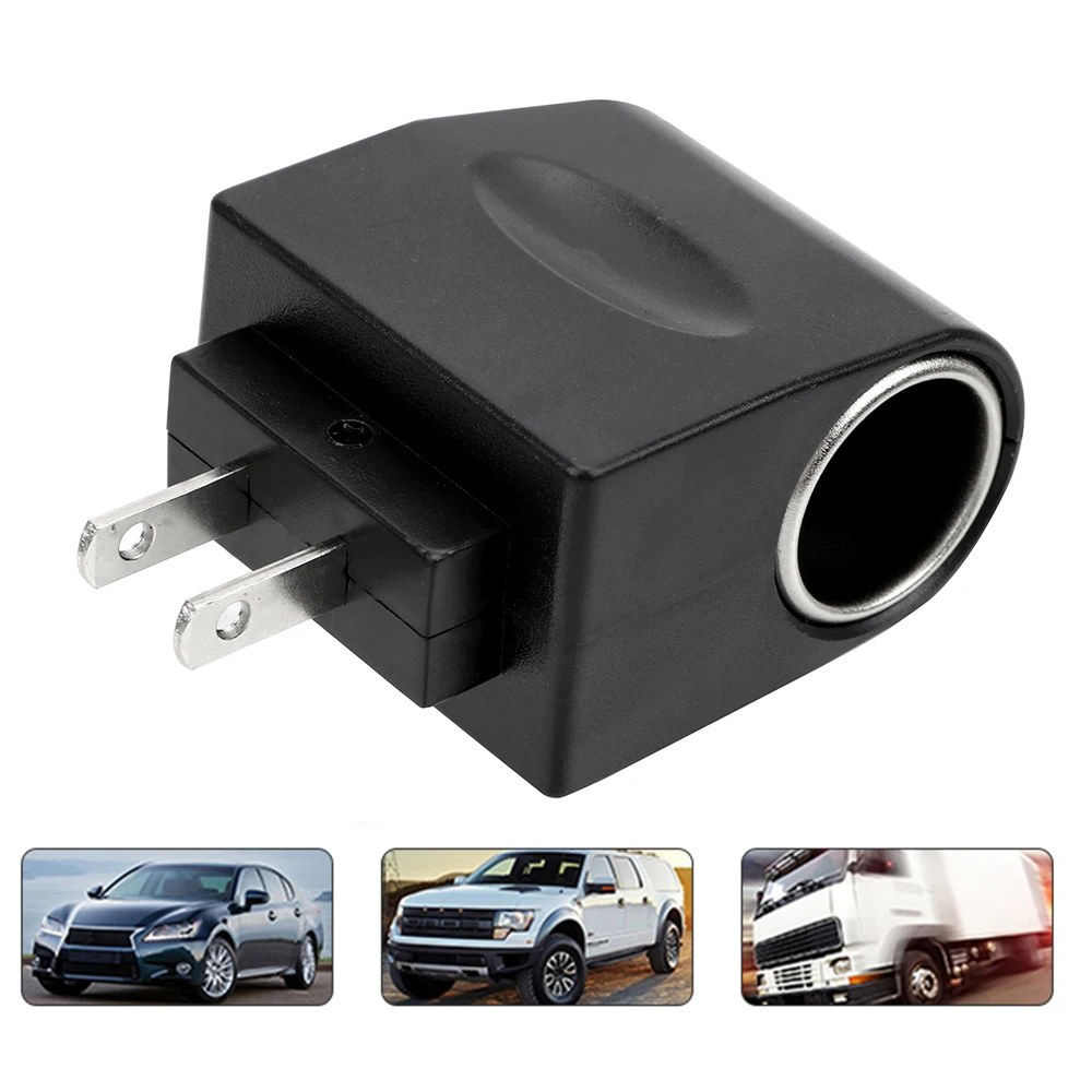Eu us stecker auto zigaretten anzünder adapter konverter schwarz auto zubehör ac 220v zu dc 12v Image