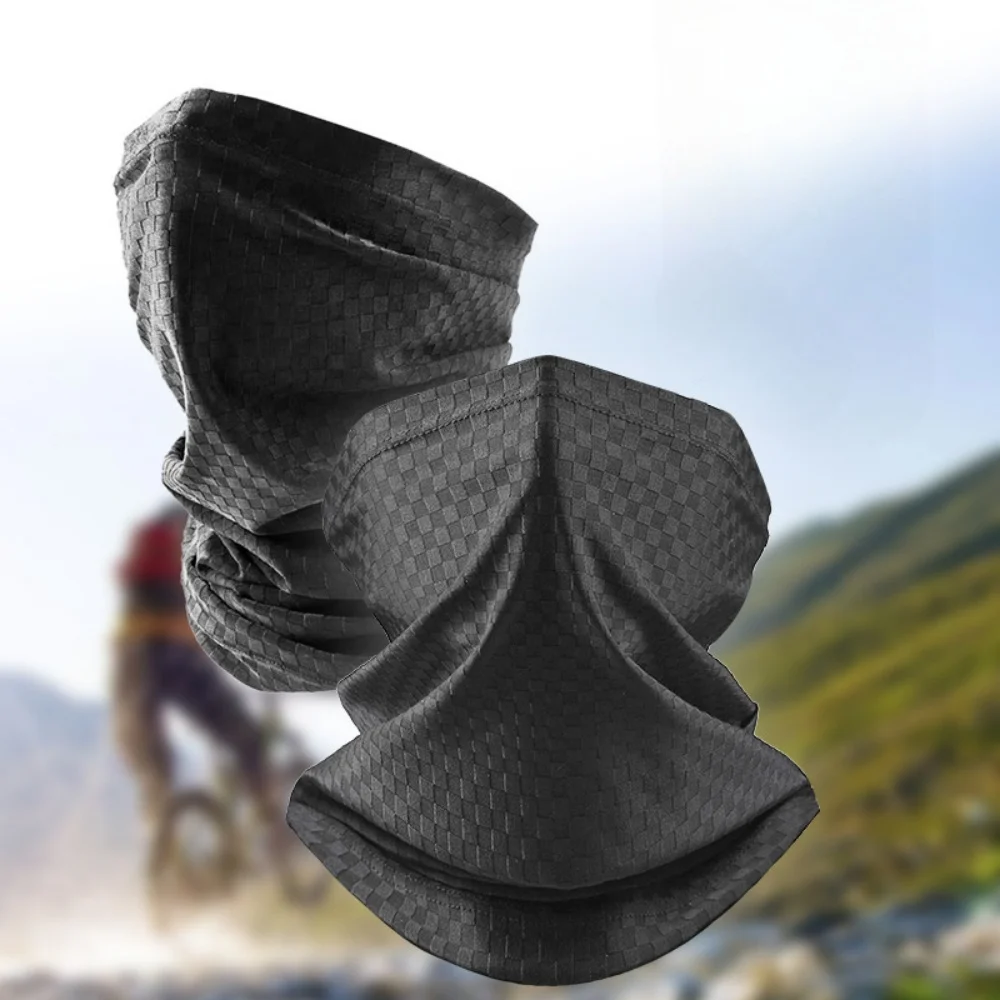 Eisseidenstoff, Unisex, UV-Schutz, karierter Schal, Gesichtsmaske – vielseitig einsetzbar zum Autofahren, Angeln und Bergsteigen – Sonnenschutz Image