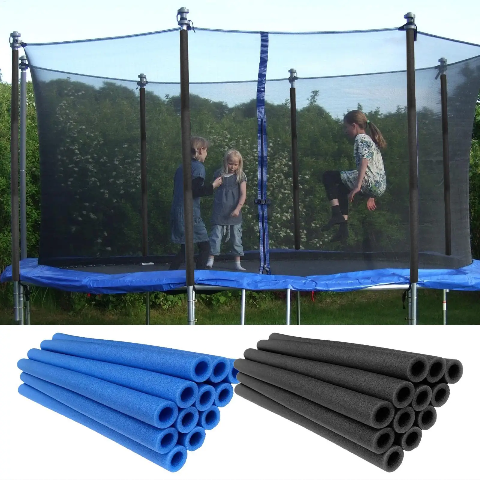40 cm Trampolin-Schaumstoff-Stangenabdeckungen, 12 Stück, Trampolin-Stangenabdeckungen, Ersatz, wasserdichte Schlauchpolsterung, Ersatzteil Image