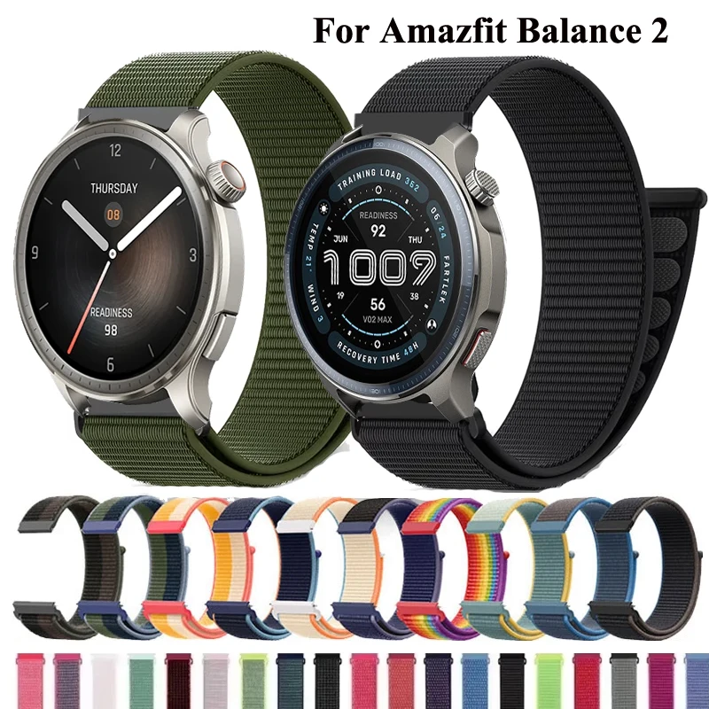 20 mm 22 mm Nylonschlaufe für Amazfit Balance 2 Band Correa für Amazfit Bip 6 5 3 GTR GTS 4 3 2mini Active 2 Square/Cheetah Pro/Rund Image