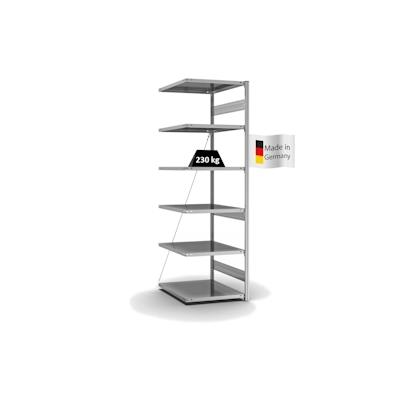 PROREGAL Fachbodenregal Stecksystem | Anbauregal | HxBxT 250x75x80cm | 6 Ebenen | Fachlast 230 kg | Einseitig nutzbar | Verzinkt Image
