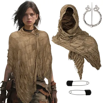 Mittelalterlicher Renaissance-Ritterumhang, Umhang, Schulter, halber Umhang, Kostüm, Piratenschal für Männer und Frauen, Larp, Cosplay-Festivals Image