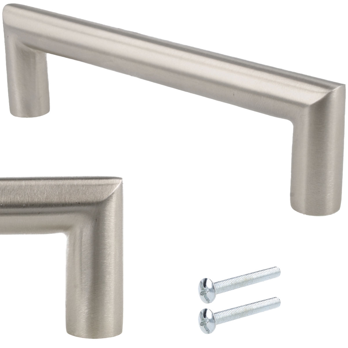 MS Beschläge Hochwertiger 96mm Schubladengriff Ø 12mm Edelstahl Möbelgriff inkl. Schrauben Image
