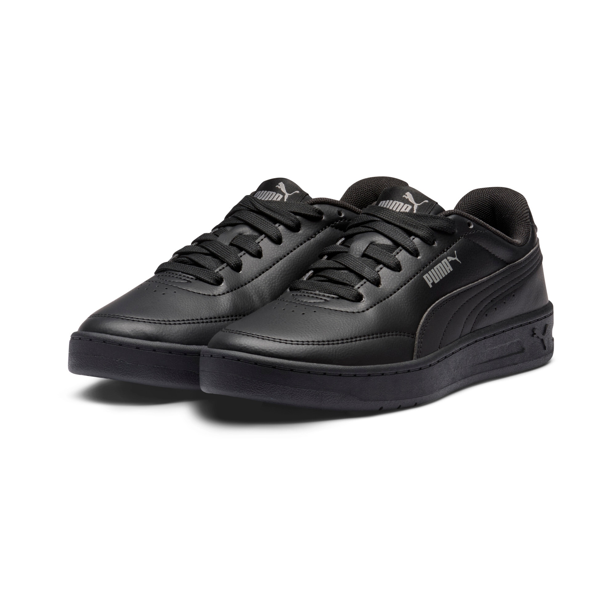 Sneaker PUMA "COURT CLASSIC CLEAN", Damen, Gr. 43, schwarz (puma schwarz, puma schwarz), Synthetik, Schuhe Sneaker