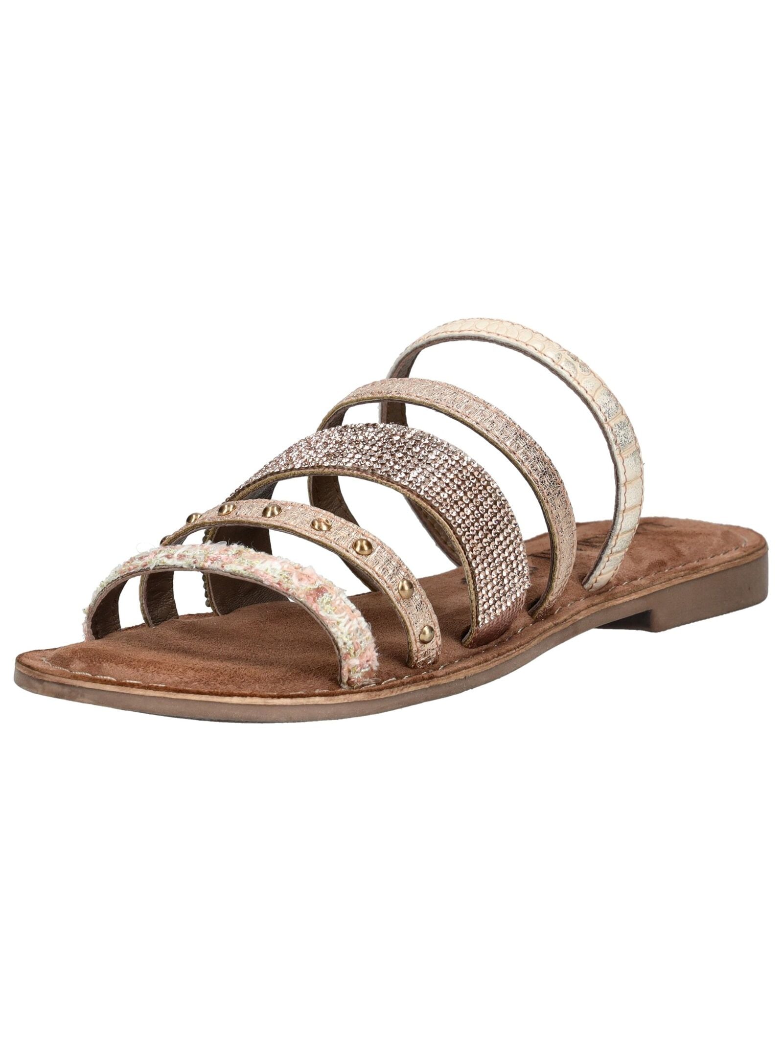 Pantolette LAZAMANI "Lazamani Pantoletten Leder", Damen, Gr. 40, rosa (rose), Leder, Schuhe Pantolette