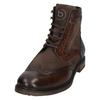 Schnürboots BUGATTI, Herren, Gr. 45, braun, Leder, Basic, Schuhe, Stiefel, Anzugschuh, Boots mit eleganter Flügelkappe