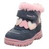 Winterboots SUPERFIT "HUSKY WMS: Mittel", Kinder, Gr. 30, blau (blau, rosa), Veloursleder, Polyester, casual, Schuhe, Klettstiefel mit wasserdichtem GORE TEX, Größenschablone zum Download