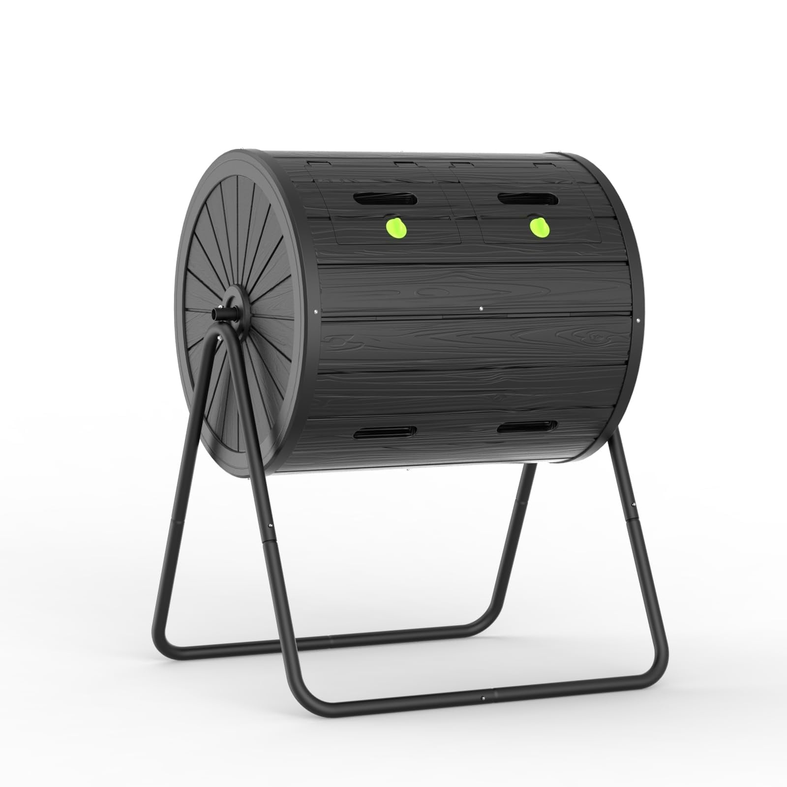 Outdoor Dual Chamber Tumbler Compost Bin 360° Dual Chamber Rotary Composter, 37.5 Gallon