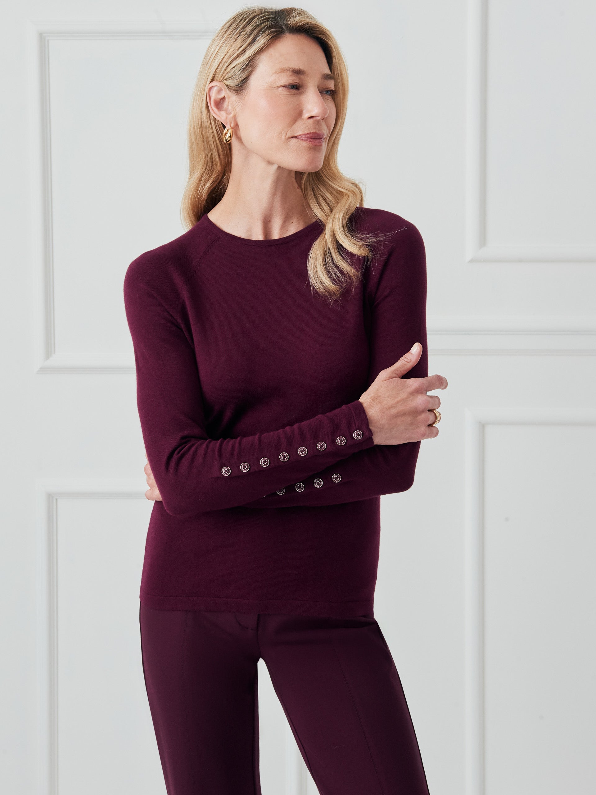 J.McLaughlin Women's Jamey Sweater Merlot, Size XL | Cotton/Spandex