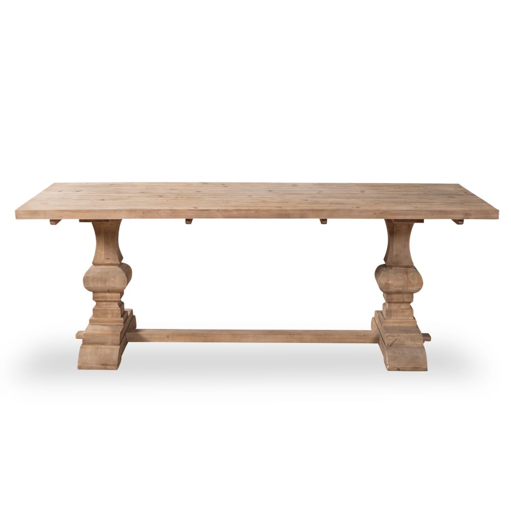 Table en pin vieilli style monastère naturel 8 personnes