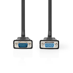 Nedis VGA-Kabel - VGA Stecker - VGA Buchse - Vernickelt - Maximale Auflösung: 1280x800 - 2.00 m - Rund - ABS - Schwarz - Label Image