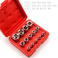 Avec un étui E4-E24 jeu de douilles étoile 14 pièces outils de réparation automobile tête de clé jeu de douilles Torx externe femelle E Torx jeu de douilles