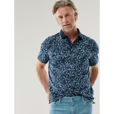 Walbusch Herren Comfort Stretch Polo Shirt Blau gemustert Image