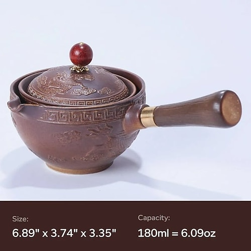 360-Grad-Drehung Teekocher Tragbares Reise-Kung-Fu-Teekannenset Lazy Brewing Cup Schnellteegeschirr mit Teesieb für den Einsatz im Homeoffice oder im Freien Image