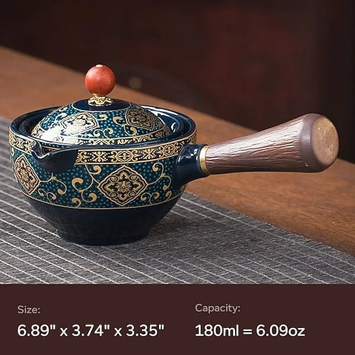 360-Grad-Drehung Teekocher Tragbares Reise-Kung-Fu-Teekannenset Lazy Brewing Cup Schnellteegeschirr mit Teesieb für den Einsatz im Homeoffice oder im Freien Image