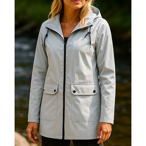 Damen Wanderjacke Regenmantel wasserdichte Jacke Außen Winddicht Leicht Atmungsaktiv Wanderoutfits Wanderbekleidung Frühling Herbst Jacke Spandex Jagd Camping / Wandern / Höhlenforschung Laufen Image